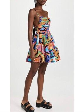 Anthropologie S/W/F Multicolored Cotton Apron Top Mini Dress Size Small